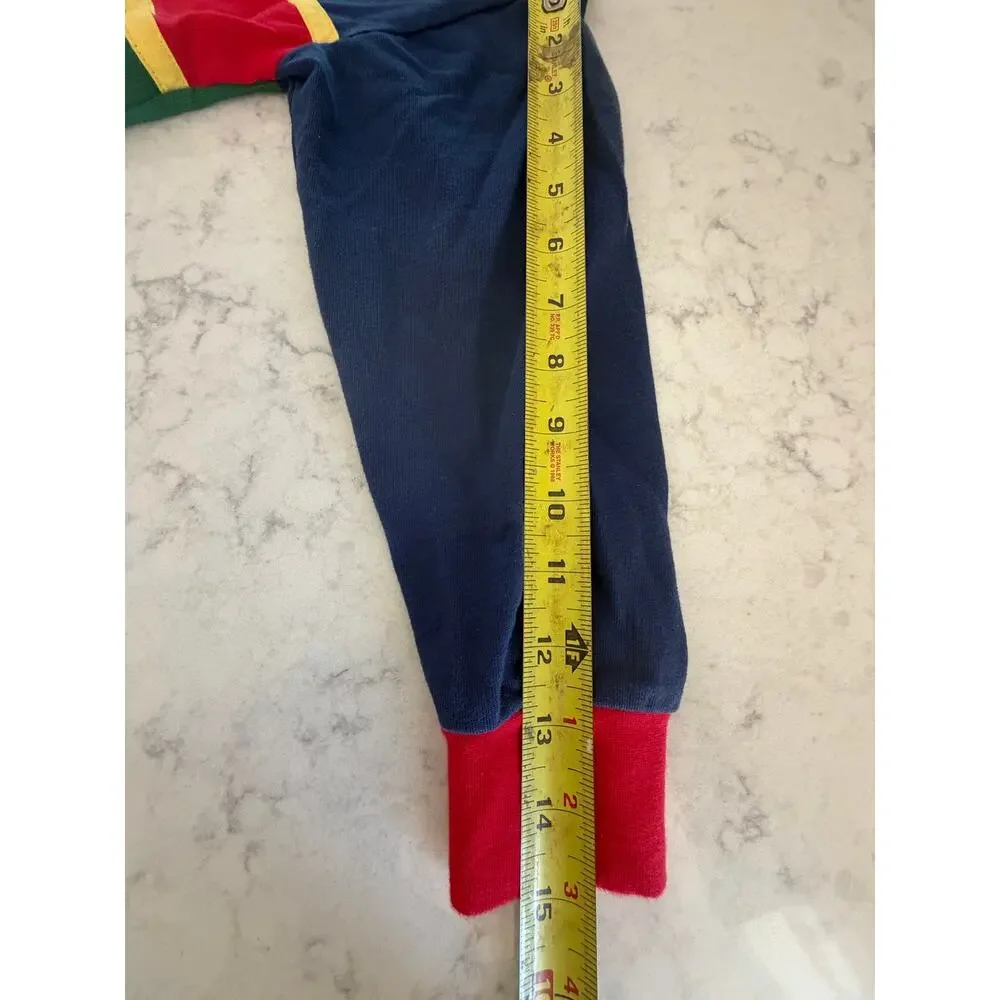 Vintage 90’s boys Gymboree rainbow tag ColorBlock ruby long sleeve polo xl 4-6